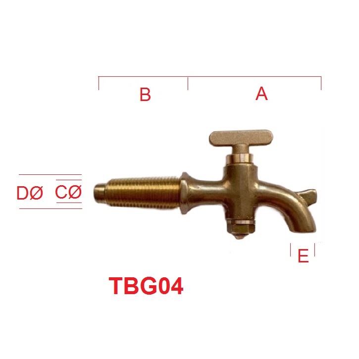 Spigot tap in brass tap for whiskey barrel