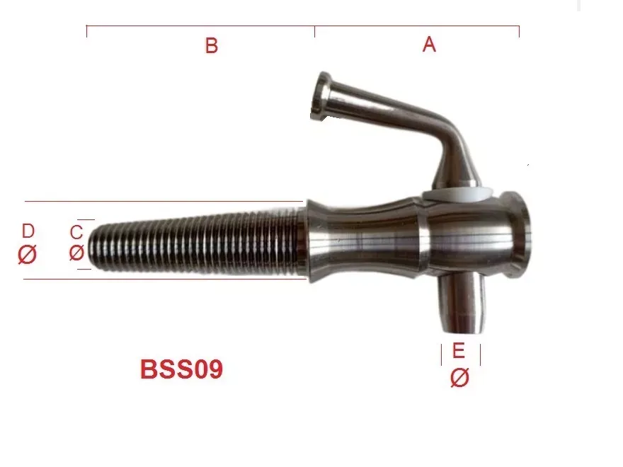 Robinet conique en inox pour l’élevage et le service du vin