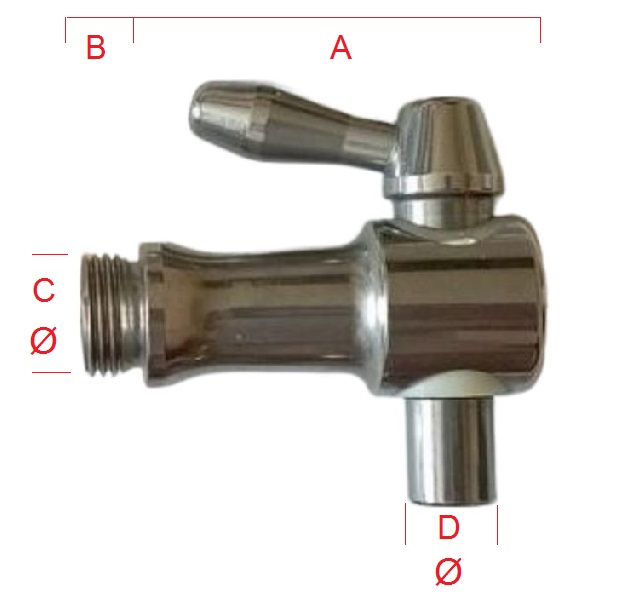 Metal spout for wine tank container