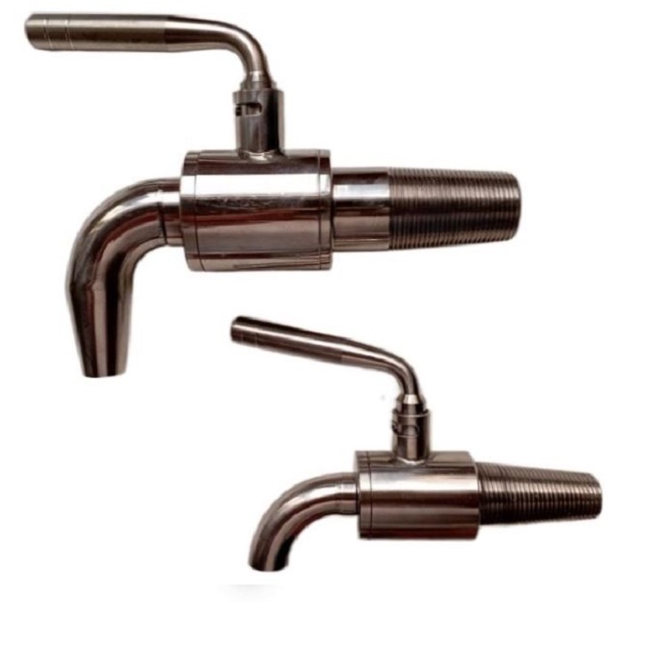 Large spigot for wine barrel in stainless steel