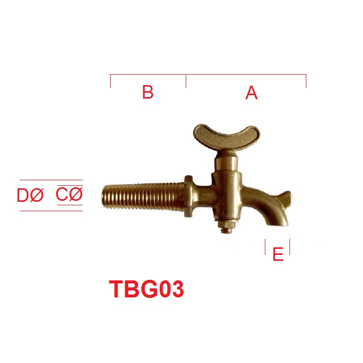 Small spigot tap in brass tap for wooden barrel