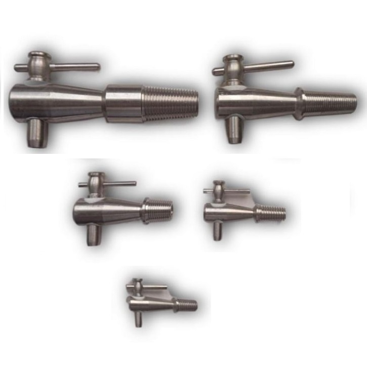 Stainless steel tap for wine barrel